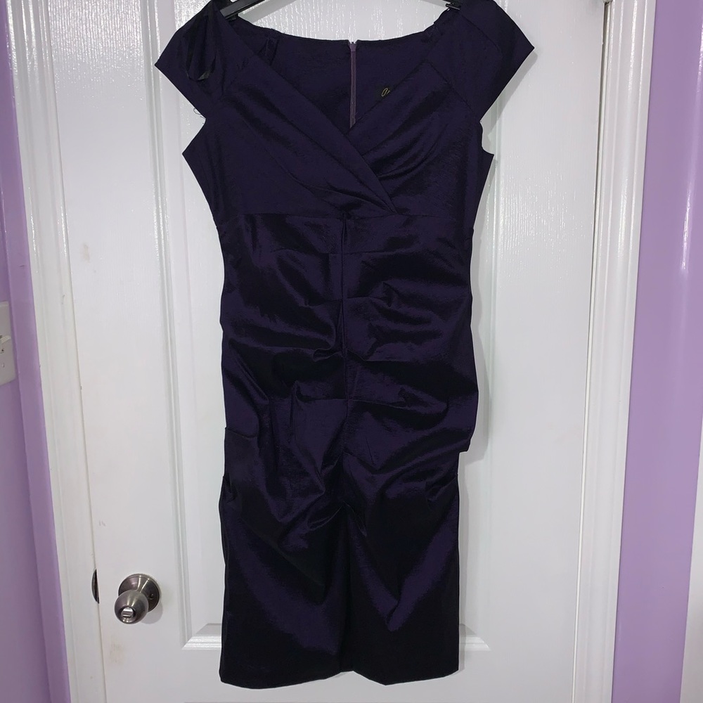 Dark Purple Satin Party Dress